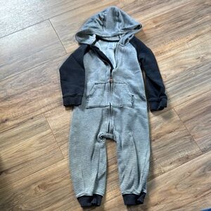 Striped Hooded Baby Jumpsuit